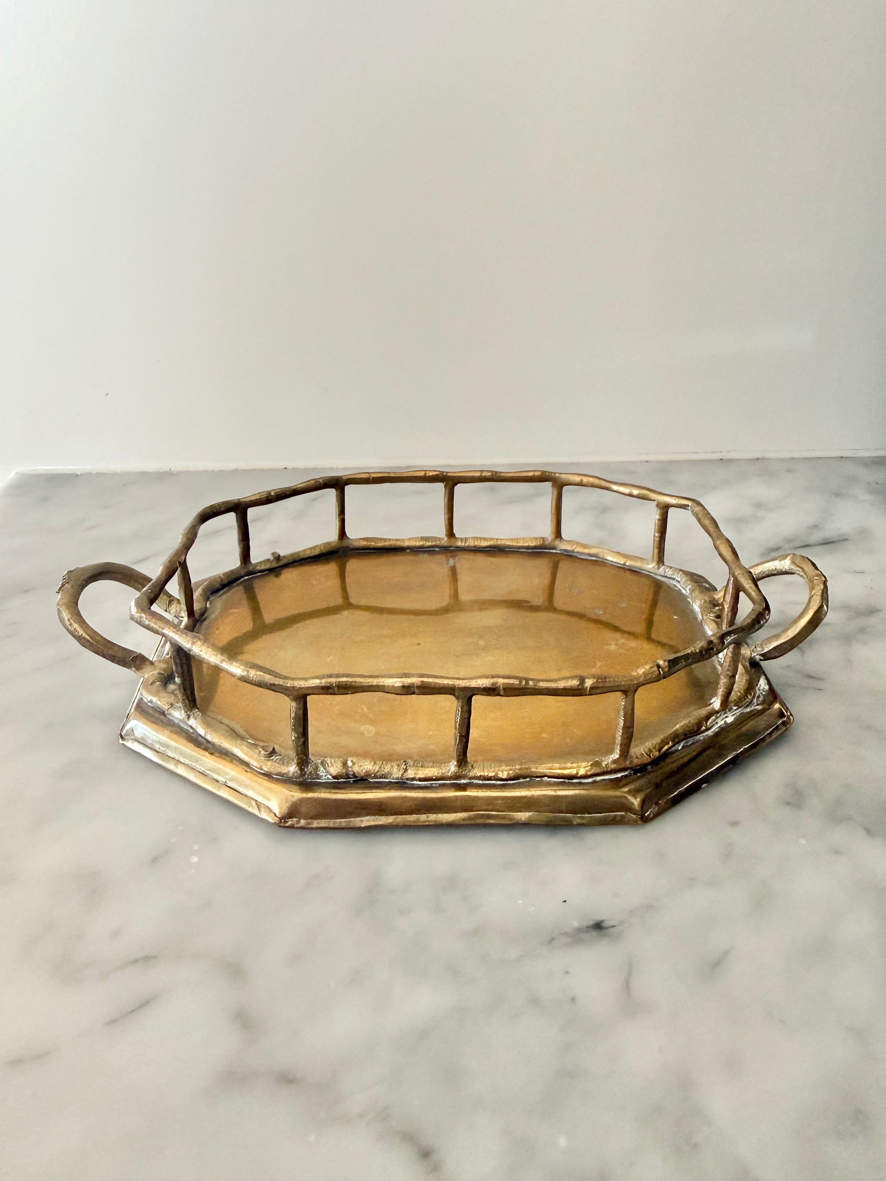 Petite Brass Bamboo Tray