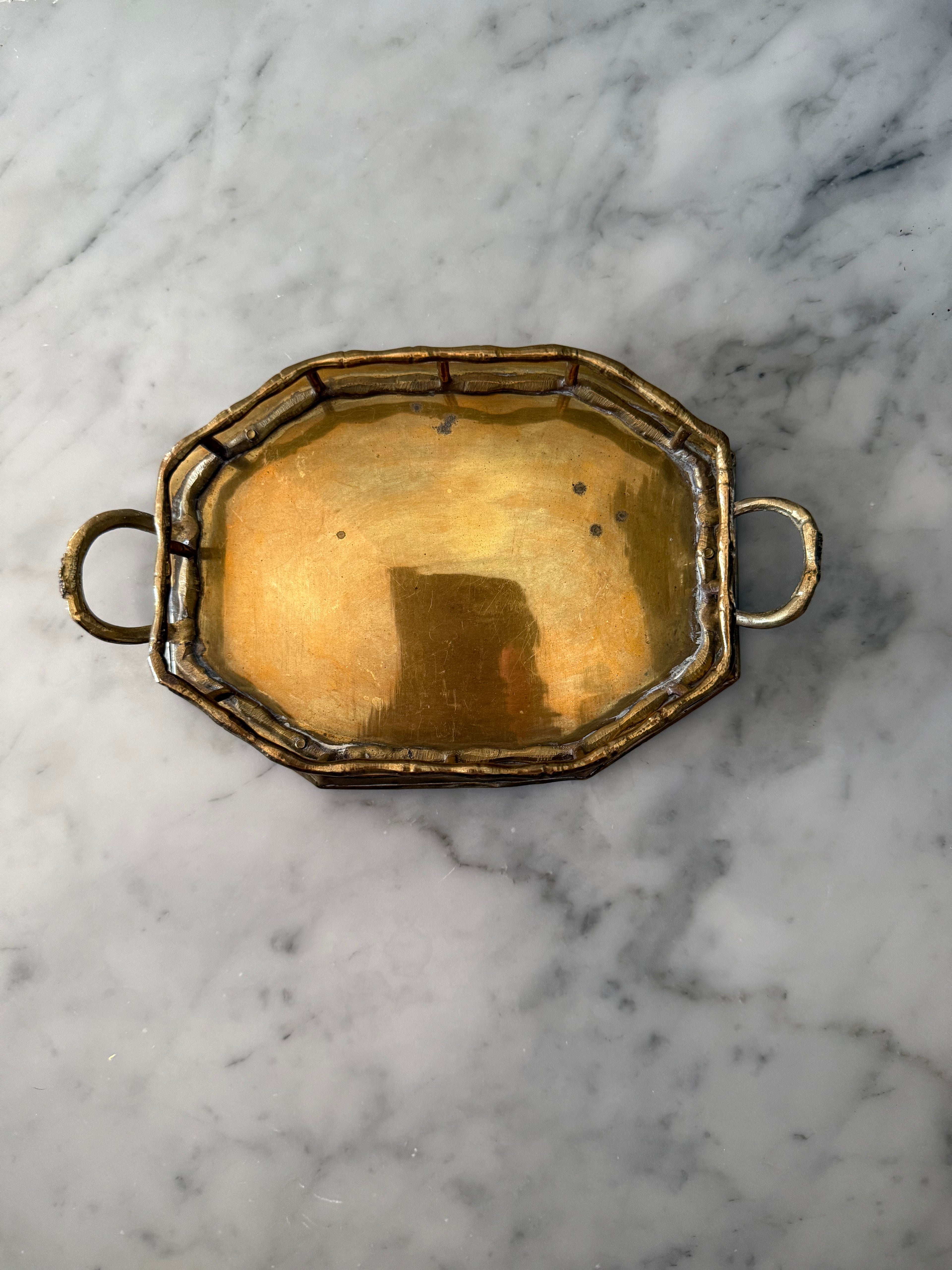 Petite Brass Bamboo Tray